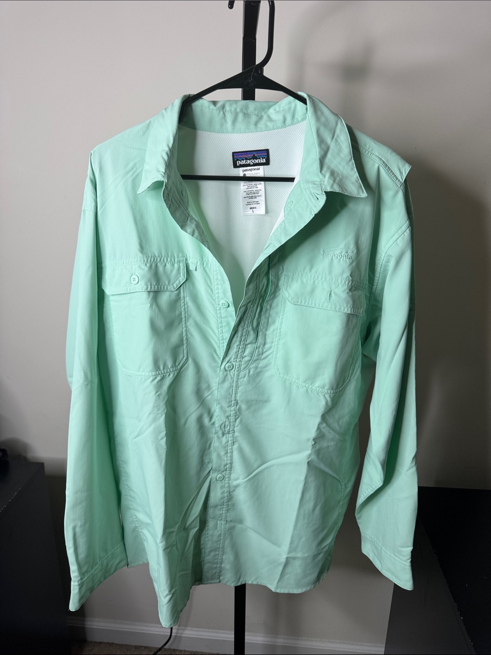 Patagonia Mint Green Long-Sleeve Button Shirt